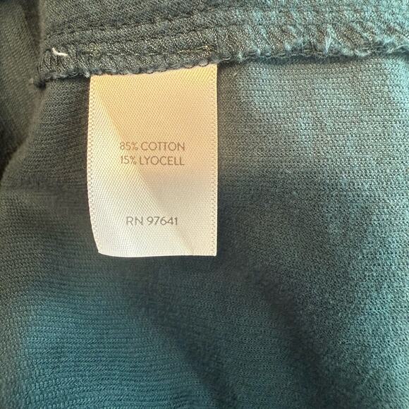 J. Jill Corduroy Shirt Dress Sz LG Forest Green Button Up Roll Tab Pockets Teach - Picture 6 of 12